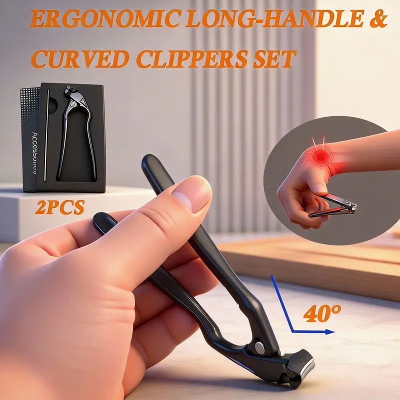 Tagliaunghie in acciaio inossidabile con protezione antispruzzo – Ampia apertura per unghie incarnite e cura dei piedi ✂️👣