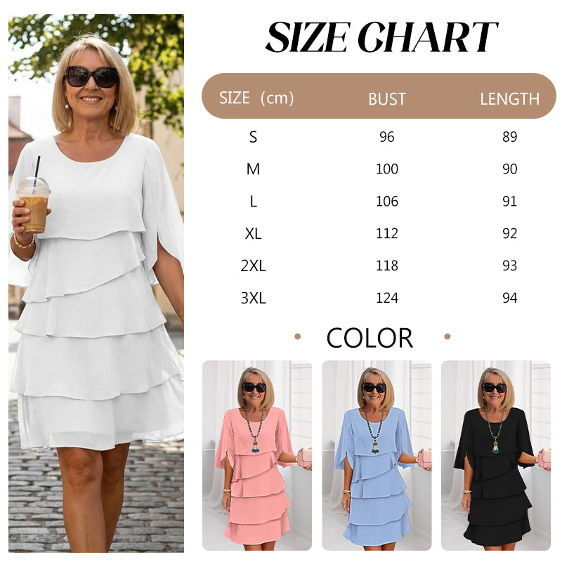 🎁 Elegante abito da donna con maniche a balze sovrapposte: uno stile disinvolto per ogni occasion 💃