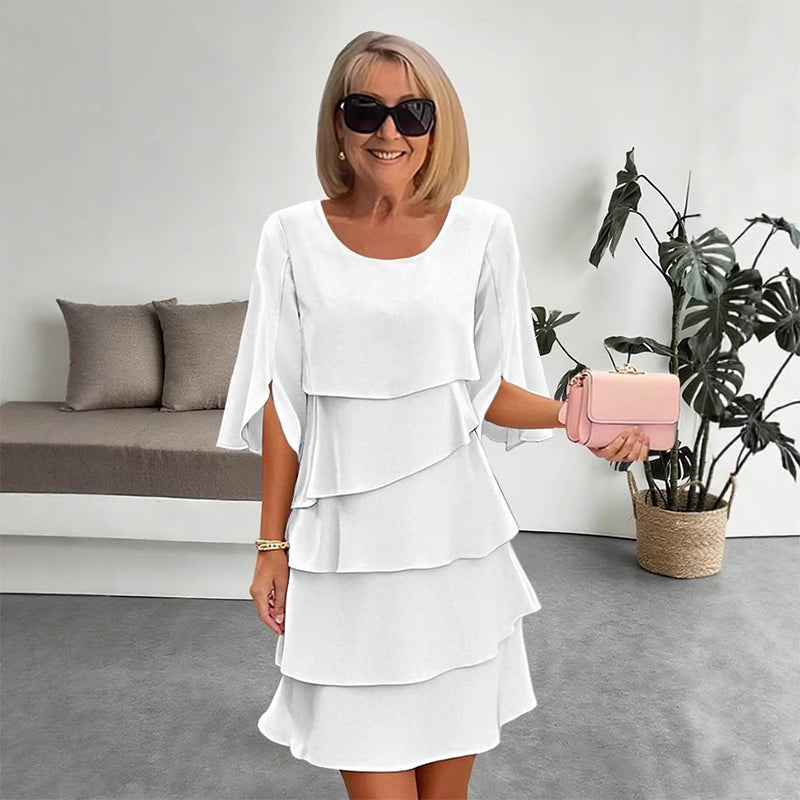 🎁 Elegante abito da donna con maniche a balze sovrapposte: uno stile disinvolto per ogni occasion 💃