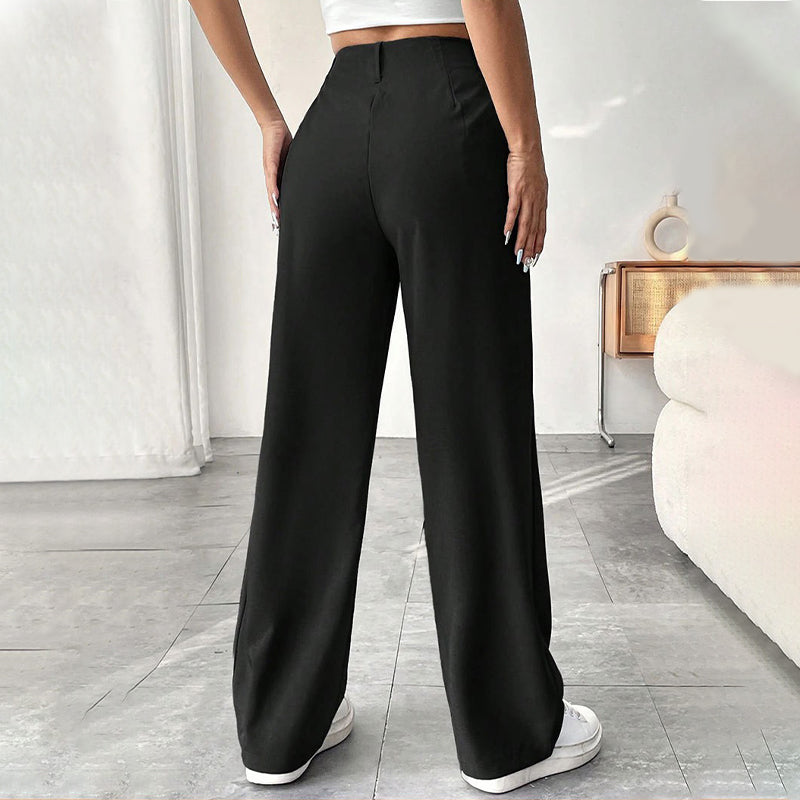 Pantaloni da donna a vita alta e a gamba larga