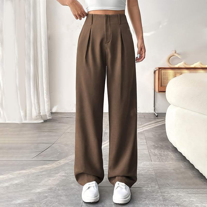 Pantaloni da donna a vita alta e a gamba larga