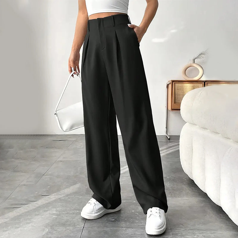Pantaloni da donna a vita alta e a gamba larga