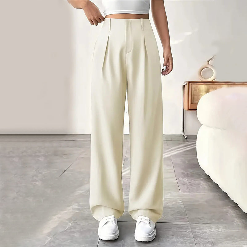 Pantaloni da donna a vita alta e a gamba larga