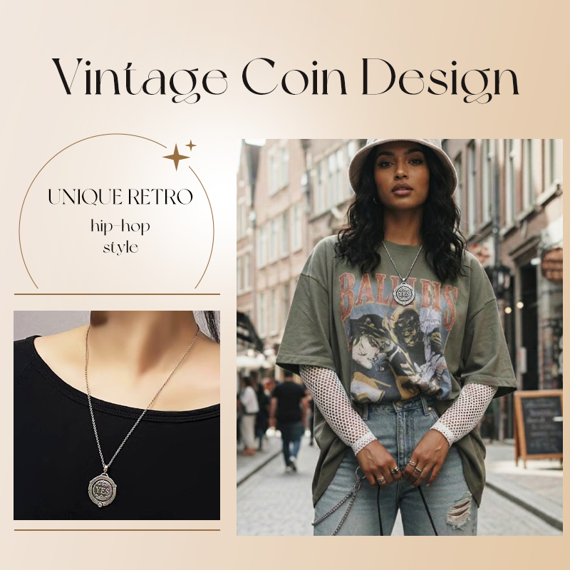 📢📢50% DI SCONTO !!!⏰Collana unisex con moneta da gioco in stile retrò