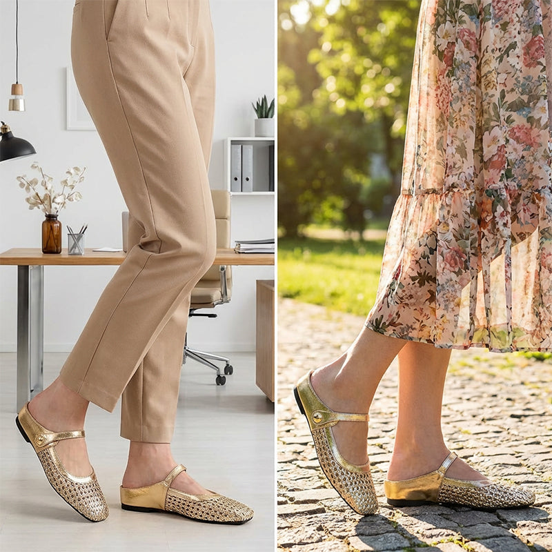 ✨👡 NOVITÀ PER IL 2026! Mules da donna in tessuto intrecciato con punta quadrata e chiusura Mary Jane 🌸💖🎀