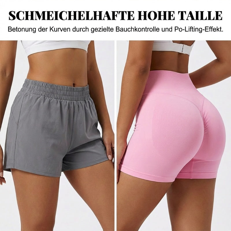 🌞Spring Awakening: 50% di sconto!💜Set da yoga senza cuciture da donna – Top con scollo all’americana e pantaloncini a vita alta, modellante ed estremamente elasticizzato, ideale per fitness e yoga