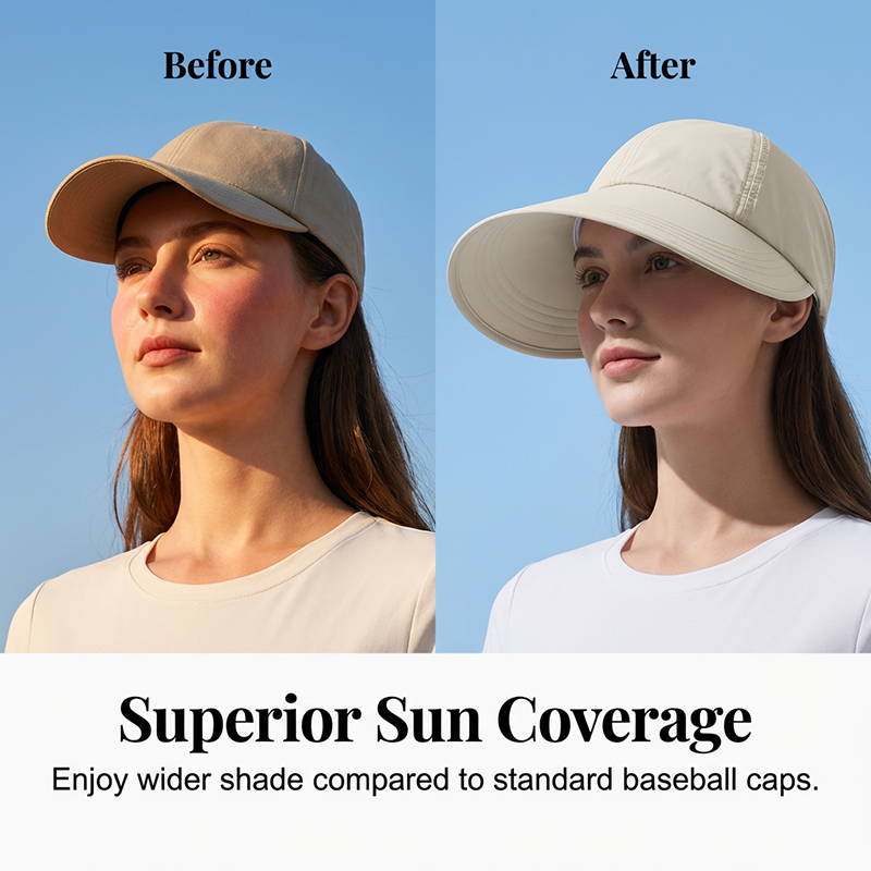 Set da 2 cappellini da baseball con protezione solare UPF per uomo e donna - Leggeri, chiusura regolabile con velcro, cappellino sportivo da esterno a tesa larga, design elastico per tutte le stagioni