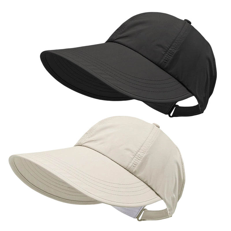 Set da 2 cappellini da baseball con protezione solare UPF per uomo e donna - Leggeri, chiusura regolabile con velcro, cappellino sportivo da esterno a tesa larga, design elastico per tutte le stagioni