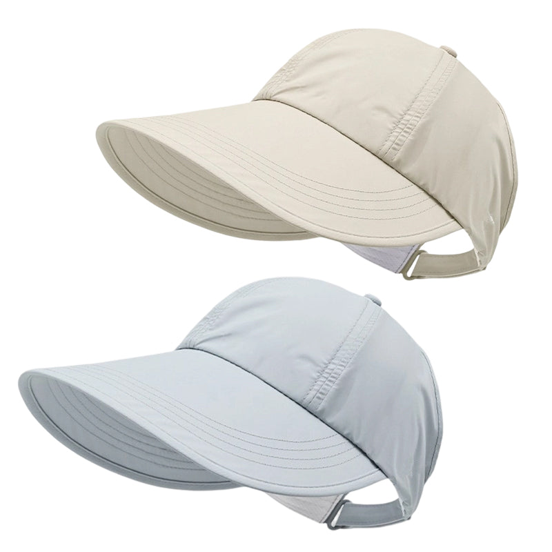 Set da 2 cappellini da baseball con protezione solare UPF per uomo e donna - Leggeri, chiusura regolabile con velcro, cappellino sportivo da esterno a tesa larga, design elastico per tutte le stagioni