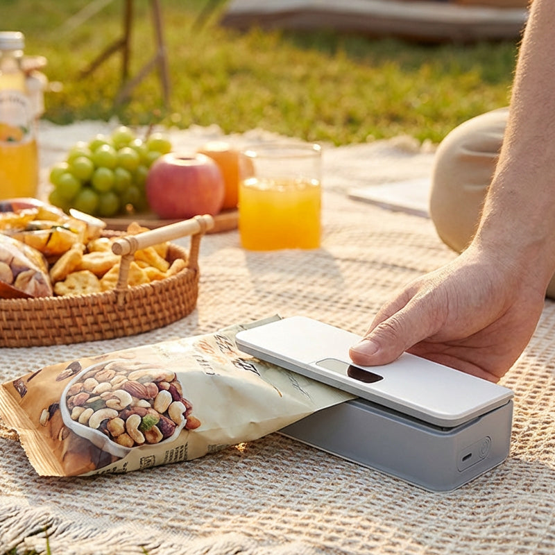 🌞Dai il benvenuto alla primavera con uno sconto del 50%!🔥Sigillatrice per sacchetti ricaricabile 2 in 1 con display | Sigillatrice e taglierina per sacchetti | Magnetica da attaccare al frigorifero (USB-C)