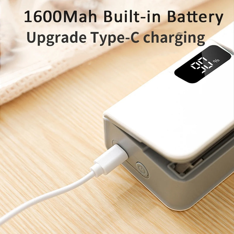🌞Dai il benvenuto alla primavera con uno sconto del 50%!🔥Sigillatrice per sacchetti ricaricabile 2 in 1 con display | Sigillatrice e taglierina per sacchetti | Magnetica da attaccare al frigorifero (USB-C)