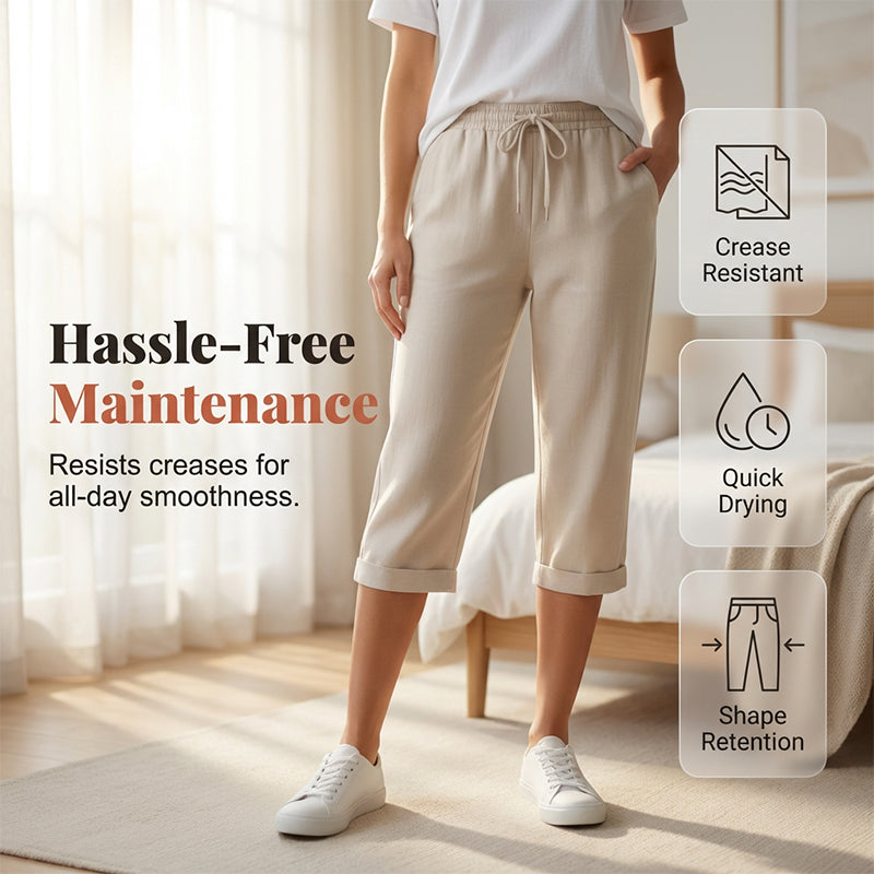⏳Offerta speciale a tempo limitato⏰Pantaloni capri casual da donna in misto cotone e lino