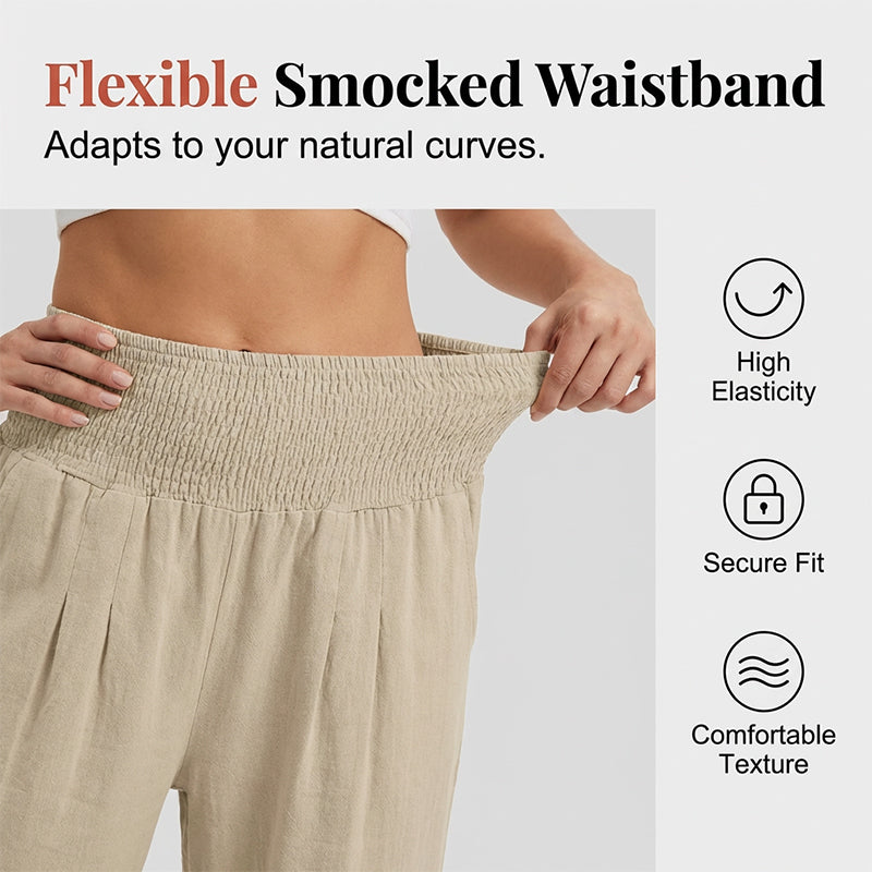 Pantaloni corti da donna con elastico in vita