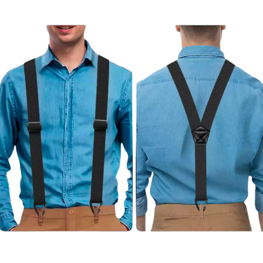 👔 Bretelle da uomo con dorso a X e ganci resistenti – Larghe, regolabili e resistenti, ideali per il lavoro e il tempo libero 🏽