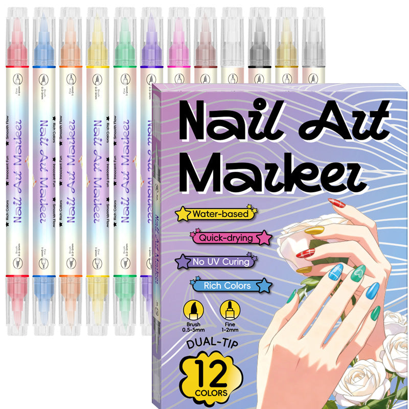 12/24 penne per nail art – Pennarelli 3D fai da te per disegnare, creare puntini e fare la manicure