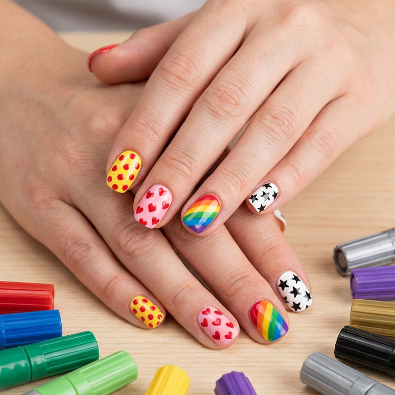 12/24 penne per nail art – Pennarelli 3D fai da te per disegnare, creare puntini e fare la manicure