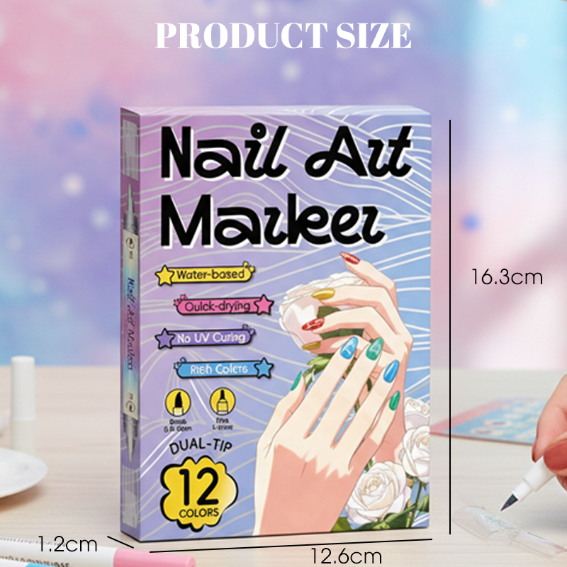 12/24 penne per nail art – Pennarelli 3D fai da te per disegnare, creare puntini e fare la manicure