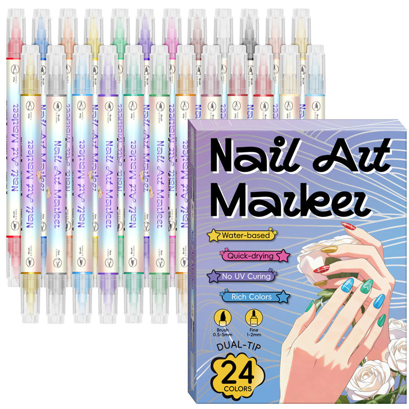 12/24 penne per nail art – Pennarelli 3D fai da te per disegnare, creare puntini e fare la manicure