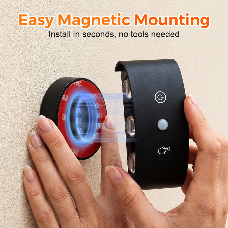 💡 SCONTO DEL 50%! 🔋 Luce notturna a LED ricaricabile con sensore di movimento – Luminosità regolabile, supporto magnetico e perfetta per corridoi, scale e camere da letto 🌙