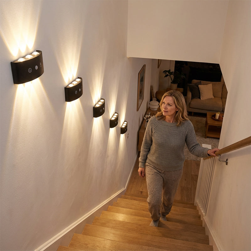 💡 SCONTO DEL 50%! 🔋 Luce notturna a LED ricaricabile con sensore di movimento – Luminosità regolabile, supporto magnetico e perfetta per corridoi, scale e camere da letto 🌙