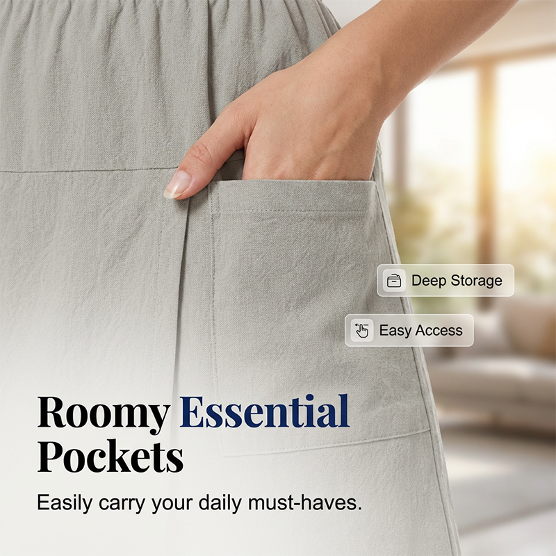 Gonna-pantaloncino casual da donna con elastico in vita e chiusura avvolgente