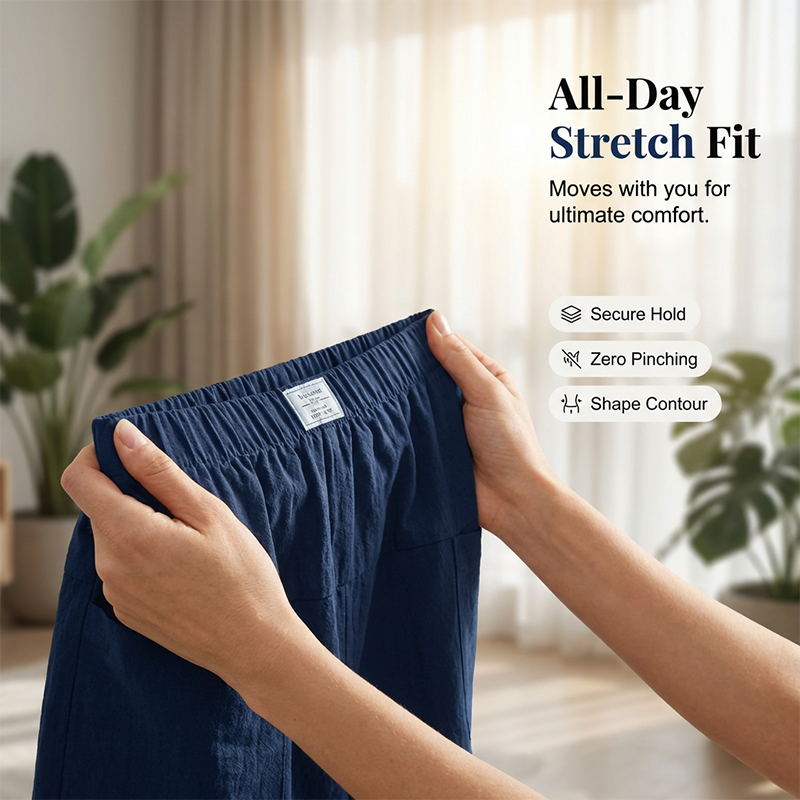 Gonna-pantaloncino casual da donna con elastico in vita e chiusura avvolgente