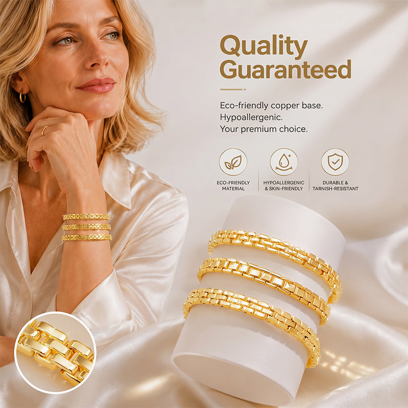 ✨ SCONTO DEL 50% A TEMPO LIMITATO! ✨ Bracciale a maglie geometriche – Minimalista, moderno, delicato 🔷