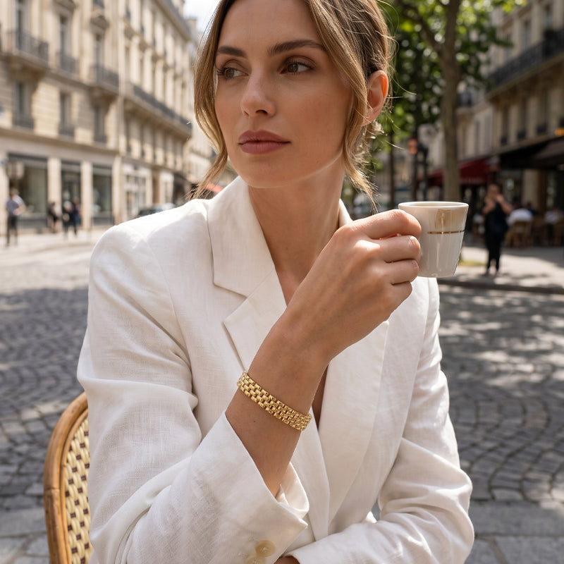 ✨ SCONTO DEL 50% A TEMPO LIMITATO! ✨ Bracciale a maglie geometriche – Minimalista, moderno, delicato 🔷